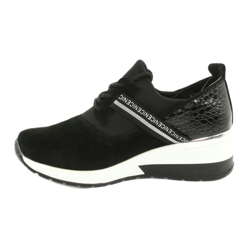 Filippo Sapatos esportivos de couro slipony DP1388 / 20 BK Nice preto prata 1