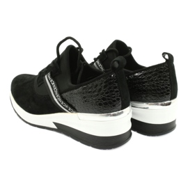 Filippo Sapatos esportivos de couro slipony DP1388 / 20 BK Nice preto prata 5