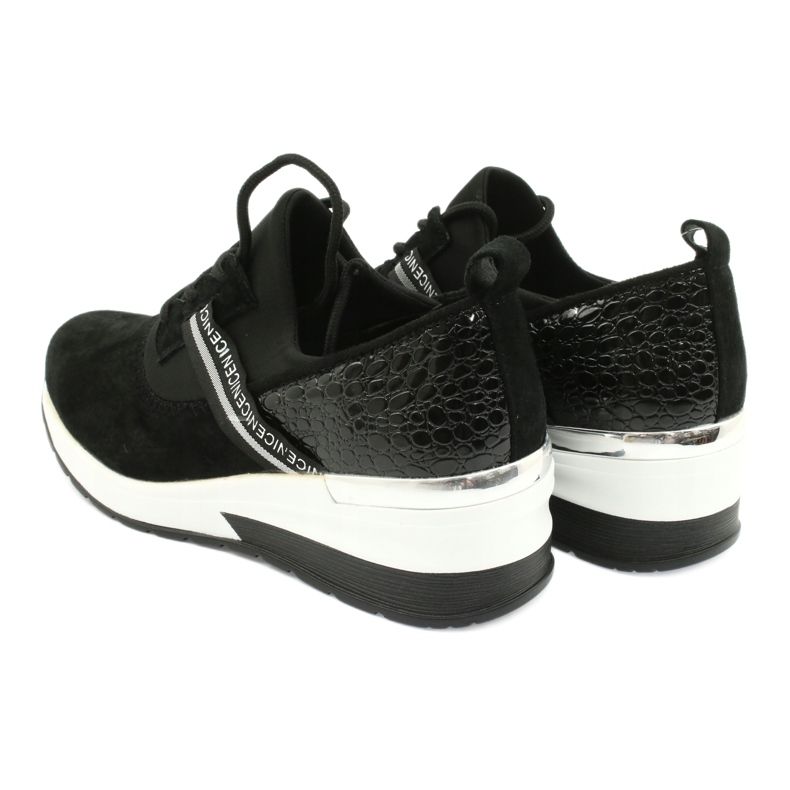 Filippo Sapatos esportivos de couro slipony DP1388 / 20 BK Nice preto prata 5
