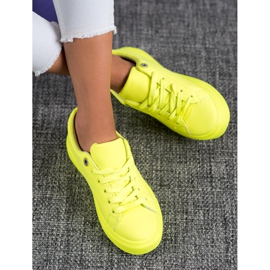 SHELOVET Tênis Com Couro Eco amarelo 1