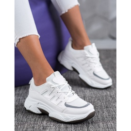 SHELOVET Tênis Confortáveis ​​Com Malha branco 1