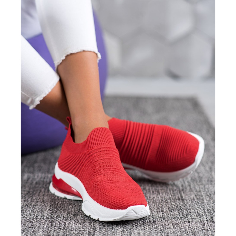 SHELOVET Tênis Têxtil Slip-On vermelho 2