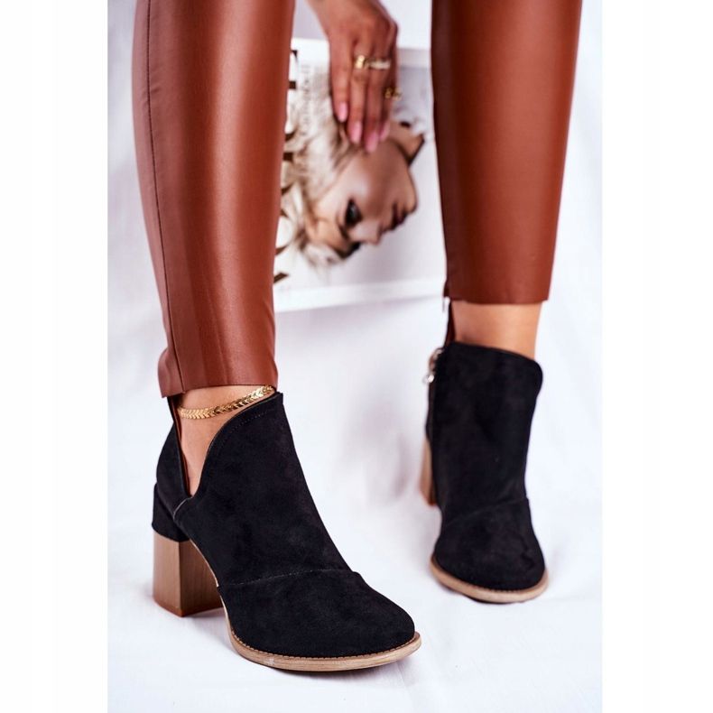 MSMG Botas de salto feminino pretas com corte Meliori preto 1 MSMG Botas de salto feminino pretas com corte Meliori preto 1