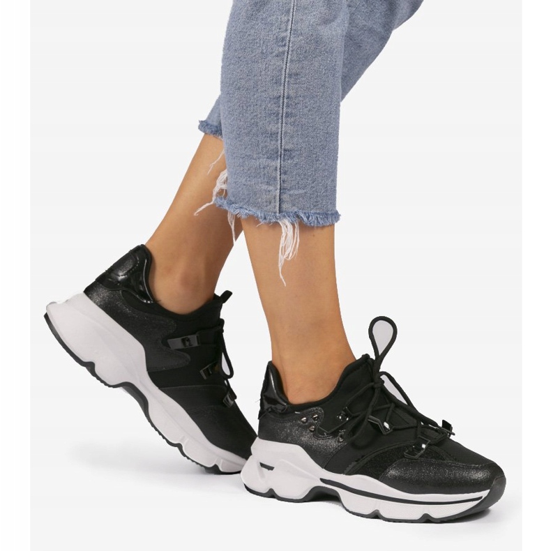 Tênis de lycra preto C947 1