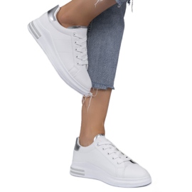 Tênis clássico branco LG20 prata cinza 1