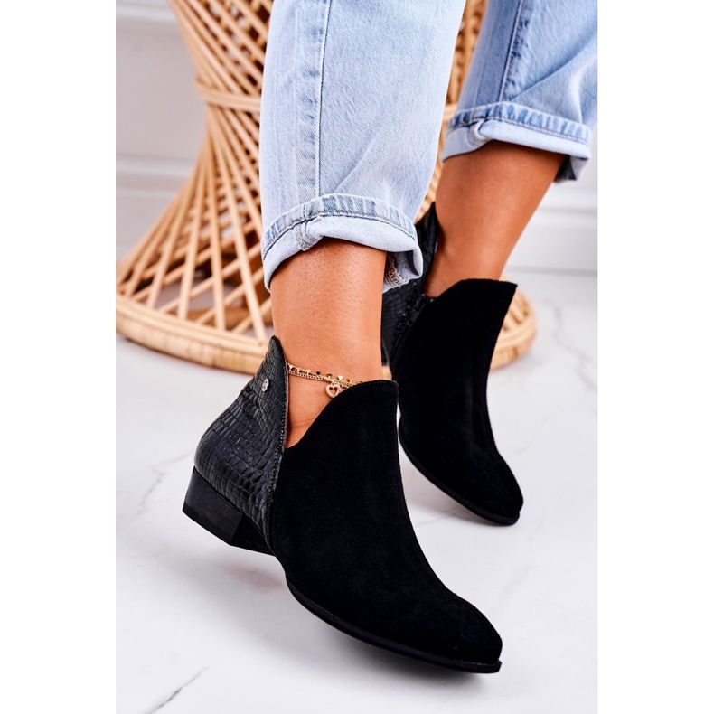 Botas femininas Maciejka Couro Cobra Negra 04091-72 preto 1