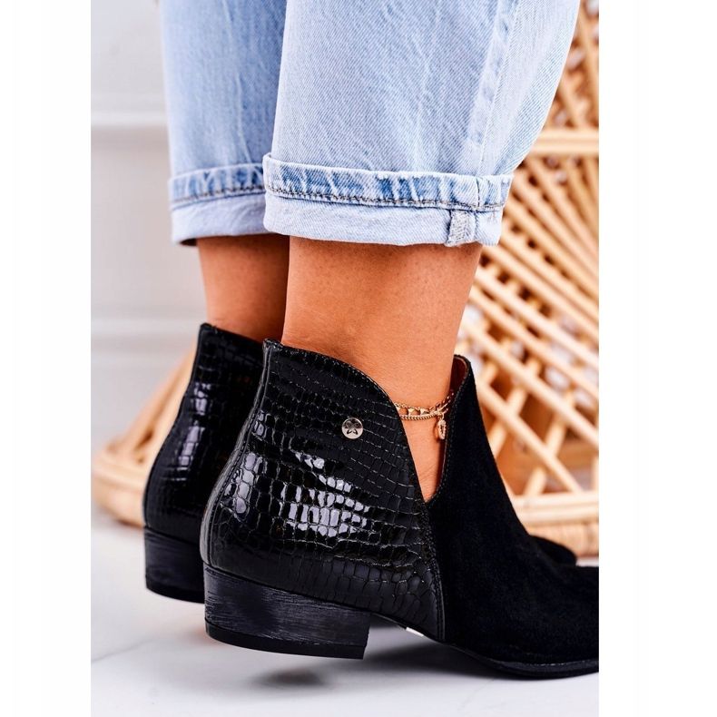 Botas femininas Maciejka Couro Cobra Negra 04091-72 preto 2