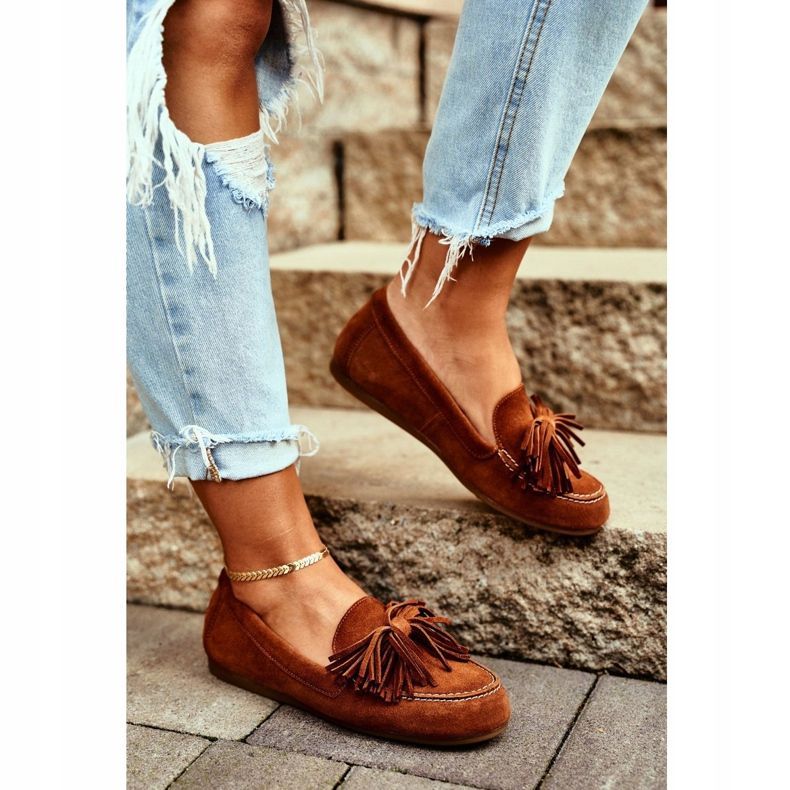 Mocassins femininos Maciejka Couro Camel 04830 marrom 2