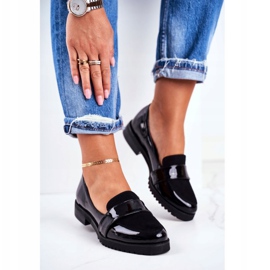 Mocassins femininos de couro envernizado Lordsy preto Nicole 2589 1