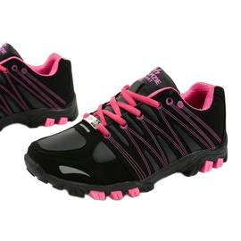 Trekking esportivo feminino negro W118 preto rosa 1