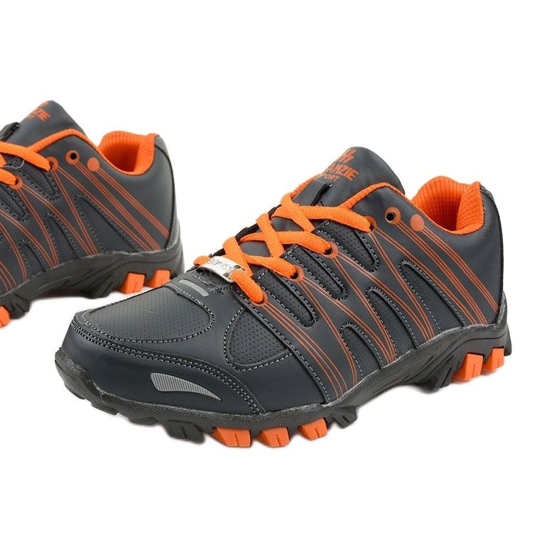 Trekking esportivo feminino cinza W118 laranja 1