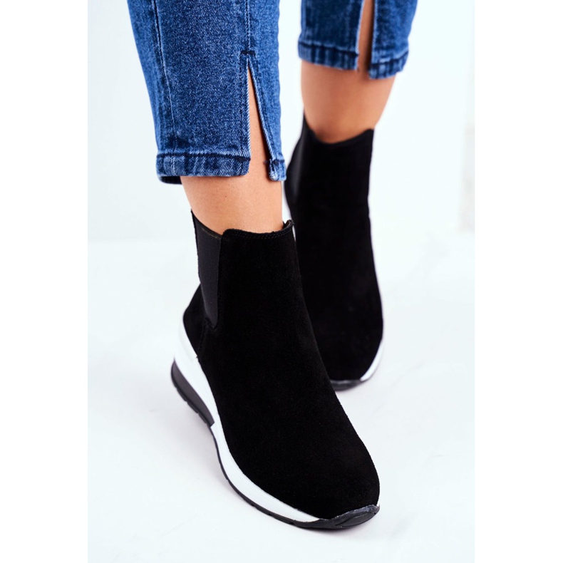 Vinceza Calçados esportivos femininos, tênis, couro preto 21-7781 2