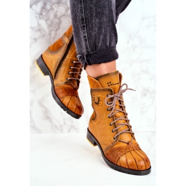 Botas quentes de couro feminino Maciejka amarelo 03961-07 1
