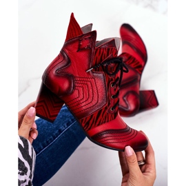 Botas femininas de couro maciejka vermelho 03194 1
