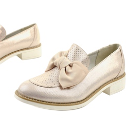 Sapatos deslizantes pretos com laço RS-WED2 dourado 1