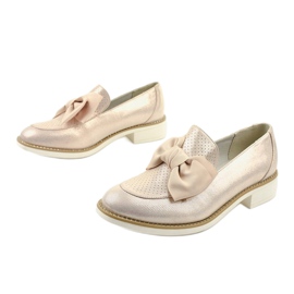 Sapatos deslizantes pretos com laço RS-WED2 dourado 2