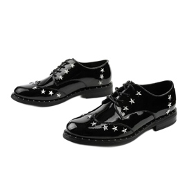 Sapatos femininos negros C18-37117 preto 2