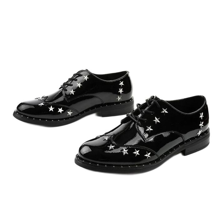 Sapatos femininos negros C18-37117 preto 2