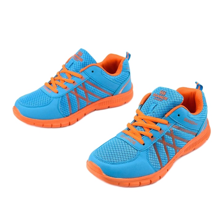 Tênis de corrida feminino esportivo W127 azul laranja 2
