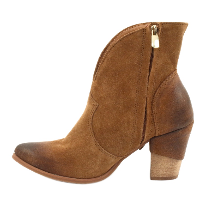 EXQUISITE 1196 Botas de cowboy em camurça de camelo marrom 1