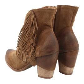 EXQUISITE 1196 Botas de cowboy em camurça de camelo marrom 3