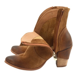 EXQUISITE 1196 Botas de cowboy em camurça de camelo marrom 4