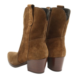 Botas de cowboy de couro de camurça Gamis 4009 castanho 3