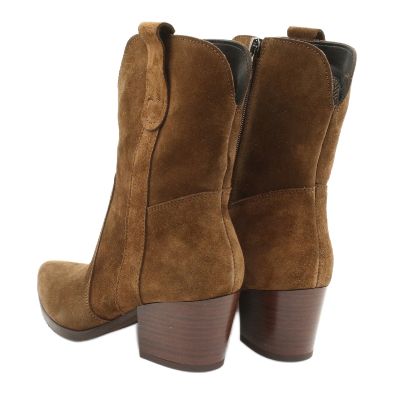 Botas de cowboy de couro de camurça Gamis 4009 castanho 3