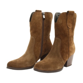 Botas de cowboy de couro de camurça Gamis 4009 marrom 2