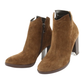 Gamis Botas de camurça de couro no posto 4018 marrom 2