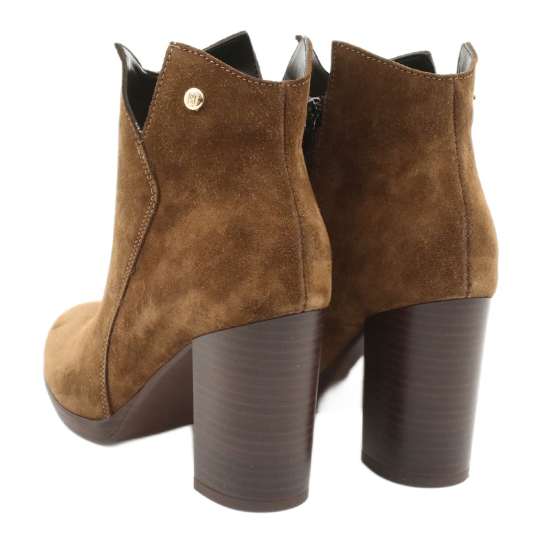 Gamis Botas de camurça de couro no posto 4018 marrom 3