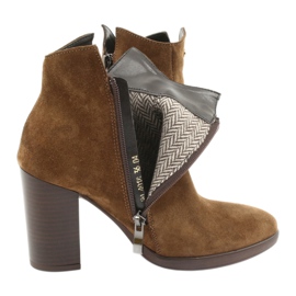 Gamis Botas de camurça de couro no posto 4018 marrom 4