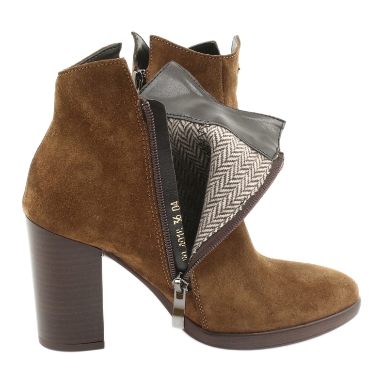 Gamis Botas de camurça de couro no posto 4018 marrom 4