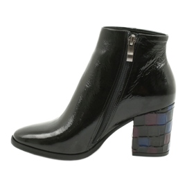 Botas femininas lacadas pretas Kaniowski 3543 preto 1