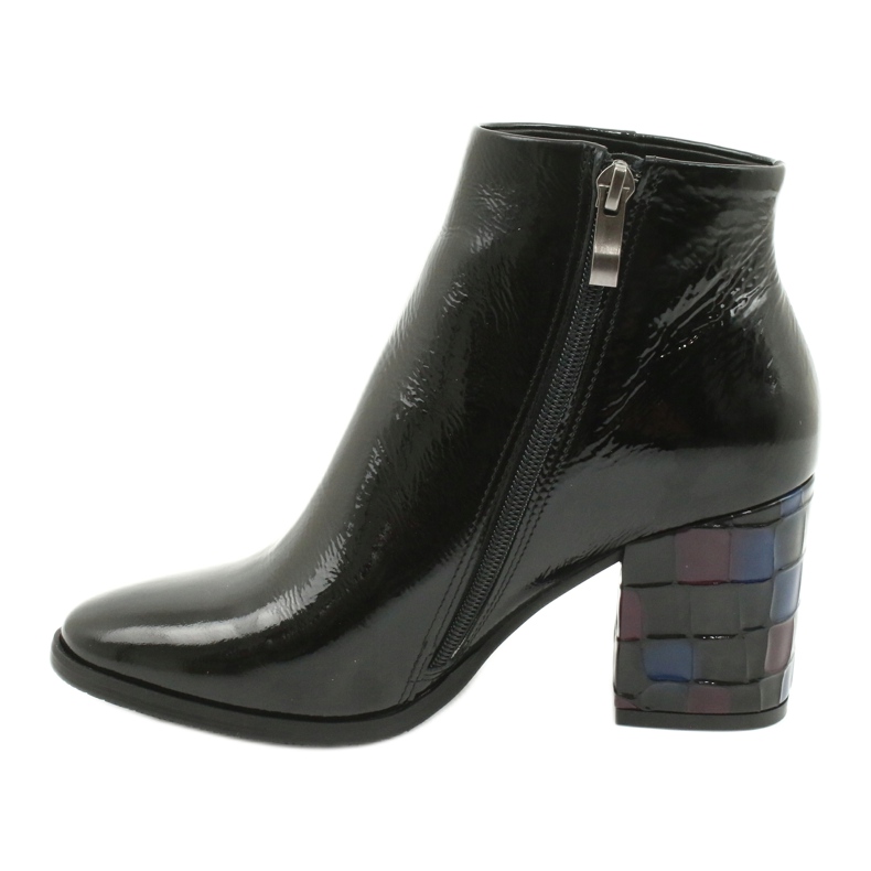 Botas femininas lacadas pretas Kaniowski 3543 preto 1