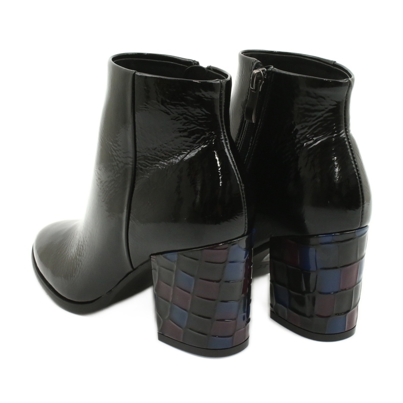 Botas femininas lacadas pretas Kaniowski 3543 preto 3