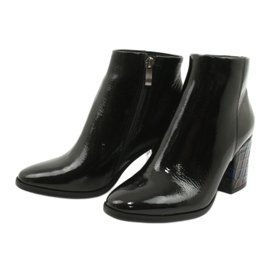 Botas femininas lacadas pretas Kaniowski 3543 preto 2