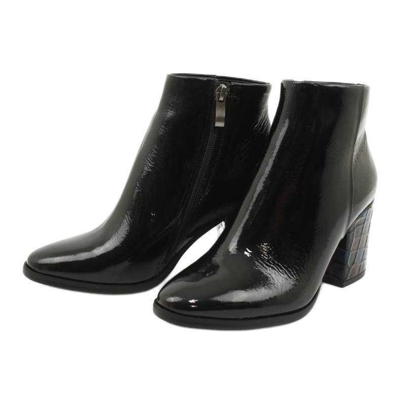 Botas femininas lacadas pretas Kaniowski 3543 preto 2