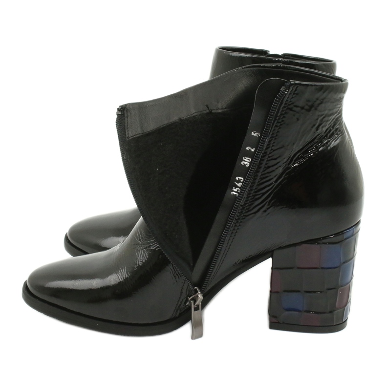 Botas femininas lacadas pretas Kaniowski 3543 preto 4