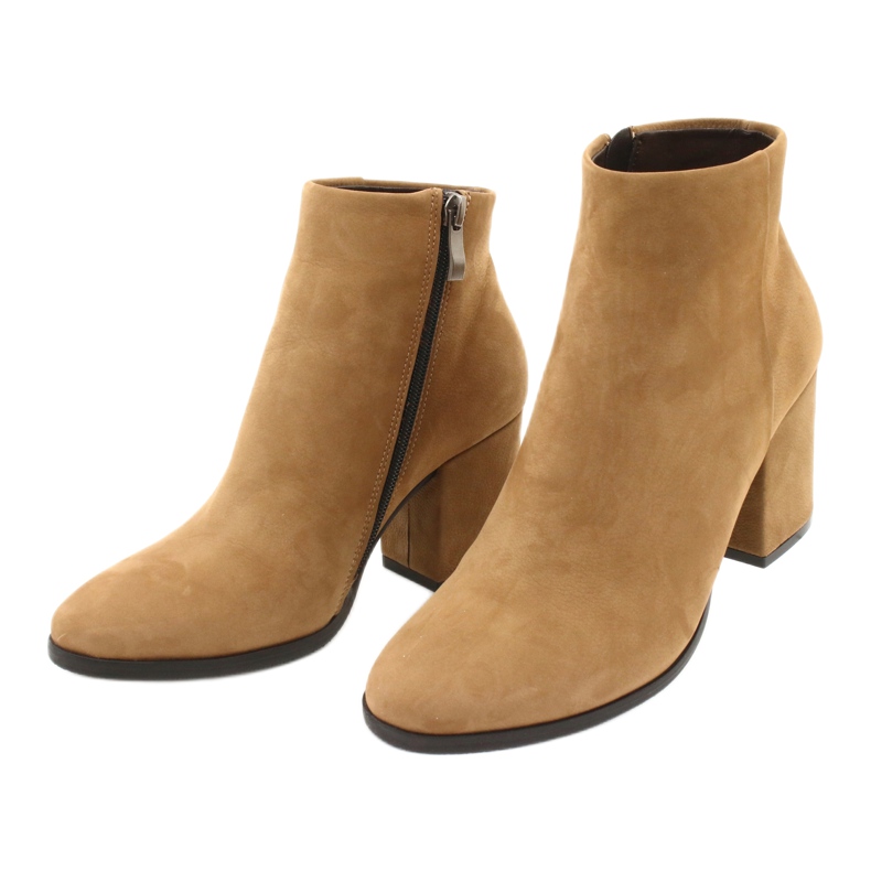 Kaniowski Botas de couro feminino K-0307 Toffee/bege 2