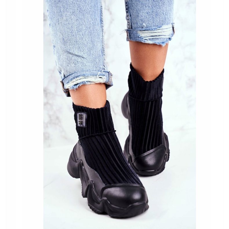 Calçados esportivos femininos de cano alto Big Star pretos GG274607 2