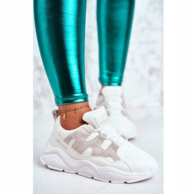 Sapatas esportivas femininas Big Star White GG274635 branco 2