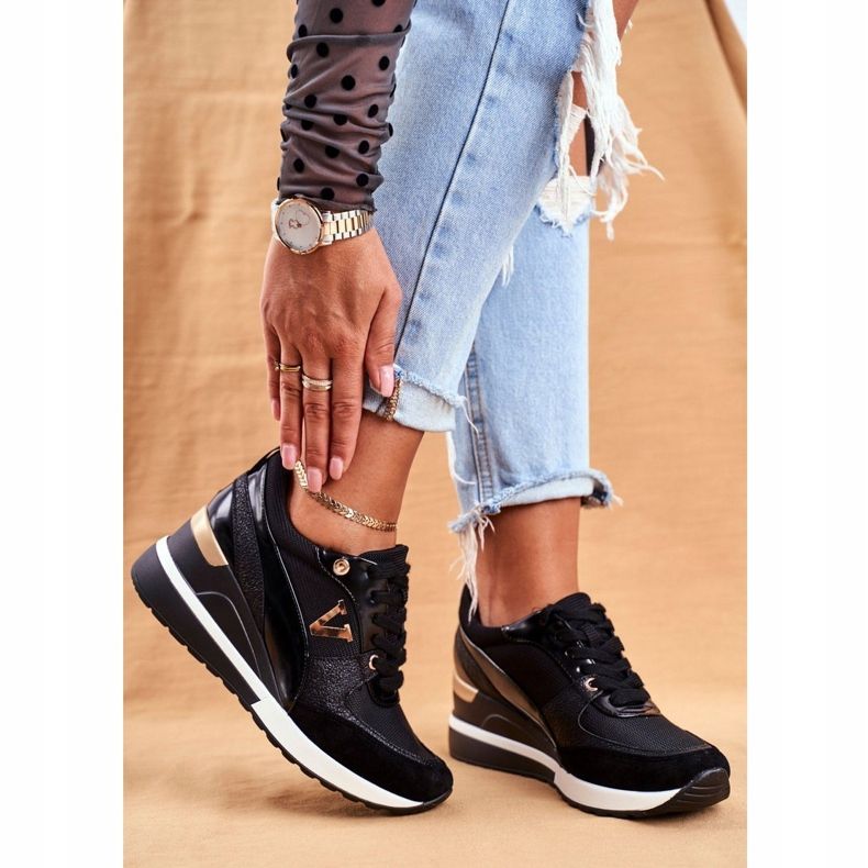 Vinceza Calçados Esportivos Femininos, Tênis Preto 21-10574 1