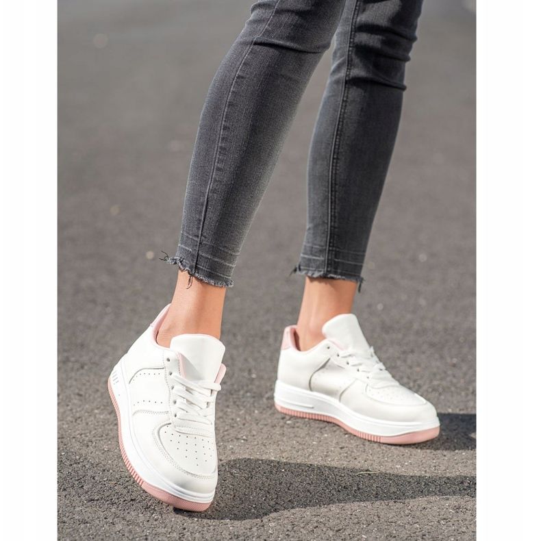 SHELOVET Tênis na plataforma branco 1