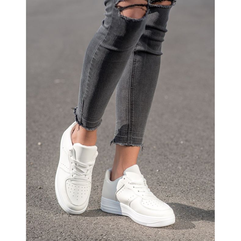 SHELOVET Tênis na plataforma branco 1