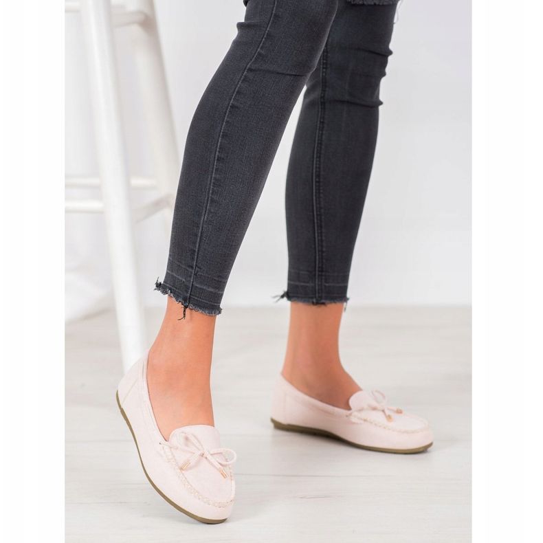 Super Me Mocassins de camurça bege 1