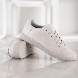 SHELOVET Tênis de camurça cinza 2