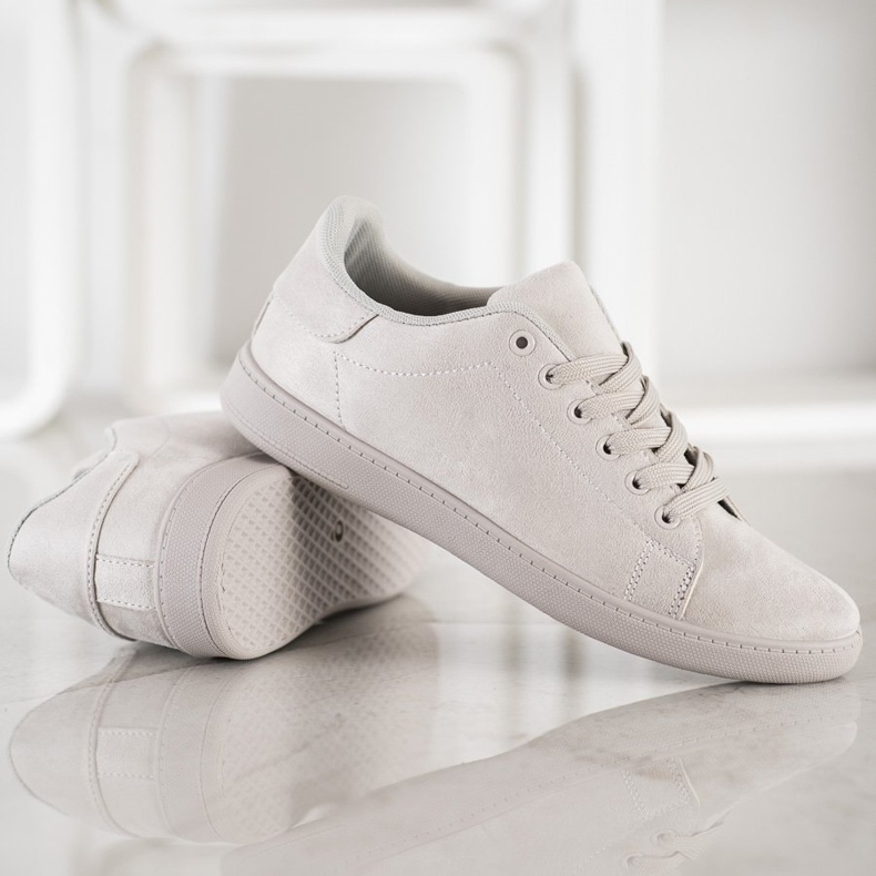 SHELOVET Tênis de camurça cinza 2