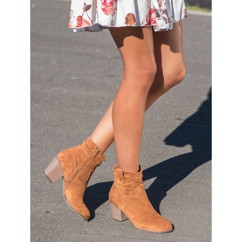 Bestelle Botas de cowboy clássicas com aberturas marrom 1