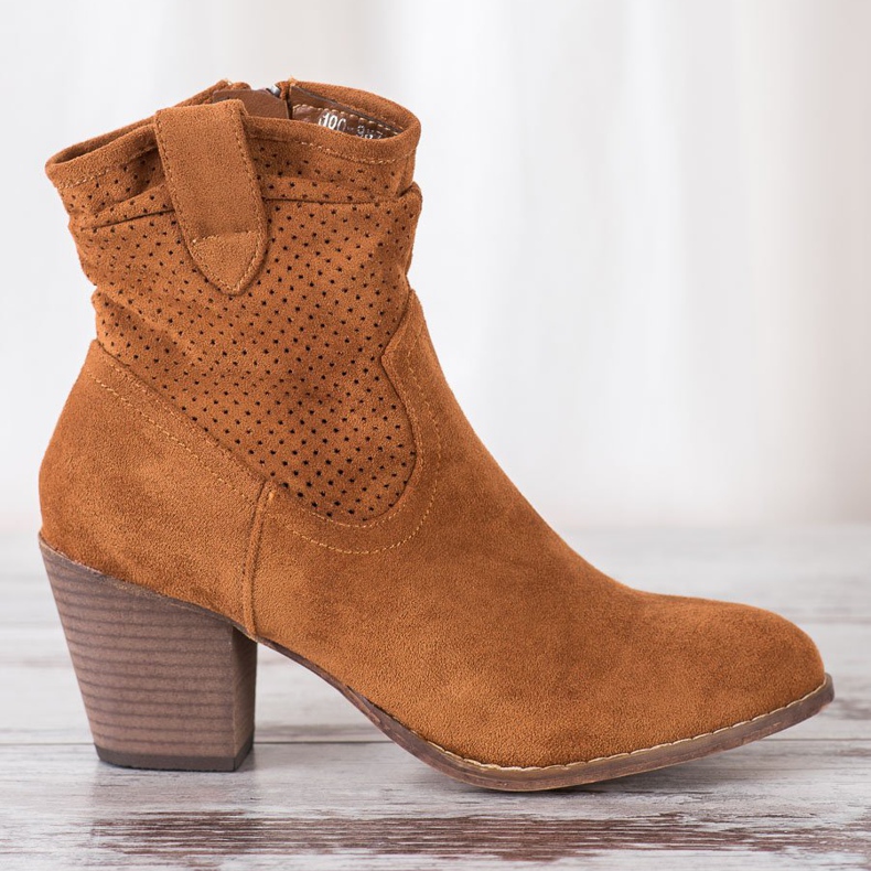 Bestelle Botas de cowboy clássicas com aberturas marrom 2